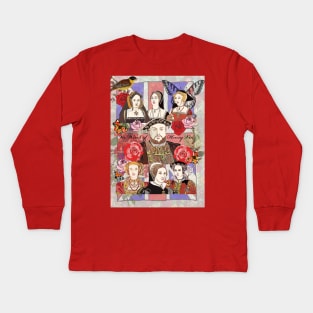 Henry VIII and his six wives Kids Long Sleeve T-Shirt